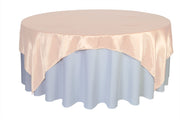 90 inch Square Satin Table Overlay Blush
