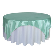 90 inch Square Satin Table Overlay Tiffany - Bridal Tablecloth