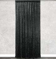 Velvet 10 ft x 60 Inch Drape with 4 Inch Pocket Black - Bridal Tablecloth