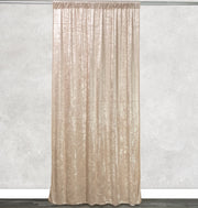 Velvet 10 ft x 60 Inch Drape with 4 Inch Pocket Champagne - Bridal Tablecloth