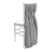 5 Pack 6 Ft Chiffon Chiavari Chair Sashes Silver - Bridal Tablecloth