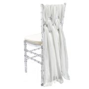 5 Pack 6 Ft Chiffon Chiavari Chair Sashes White - Bridal Tablecloth