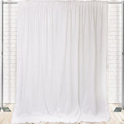 Glitz Sequin on Taffeta Drape/Backdrop 8 ft x 104 Inches White - Bridal Tablecloth