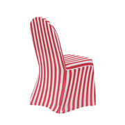 Spandex Chair Cover Striped White and Red