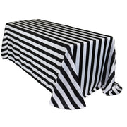 90 x 156 inch L'amour Rectangular Tablecloth Black/White Striped