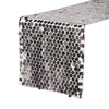 14" x 108" Large Payette Sequin Table Runner Silver