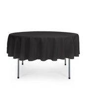 70 Inch Round Polyester Tablecloth Black