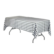60 x 102 inch Polyester Rectangular Tablecloth Checkered Black