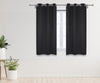 52 X 63 Inch Blackout Polyester Curtains with Grommets Black - 2 Panels - Bridal Tablecloth