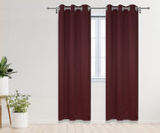 52 X 95 Inch Blackout Polyester Curtains with Grommets Burgundy - 2 Panels - Bridal Tablecloth