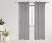 52 X 95 Inch Blackout Polyester Curtains with Grommets Gray - 2 Panels - Bridal Tablecloth