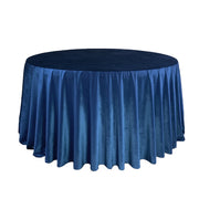  120 Inch Round Royal Velvet Tablecloth Navy Blue