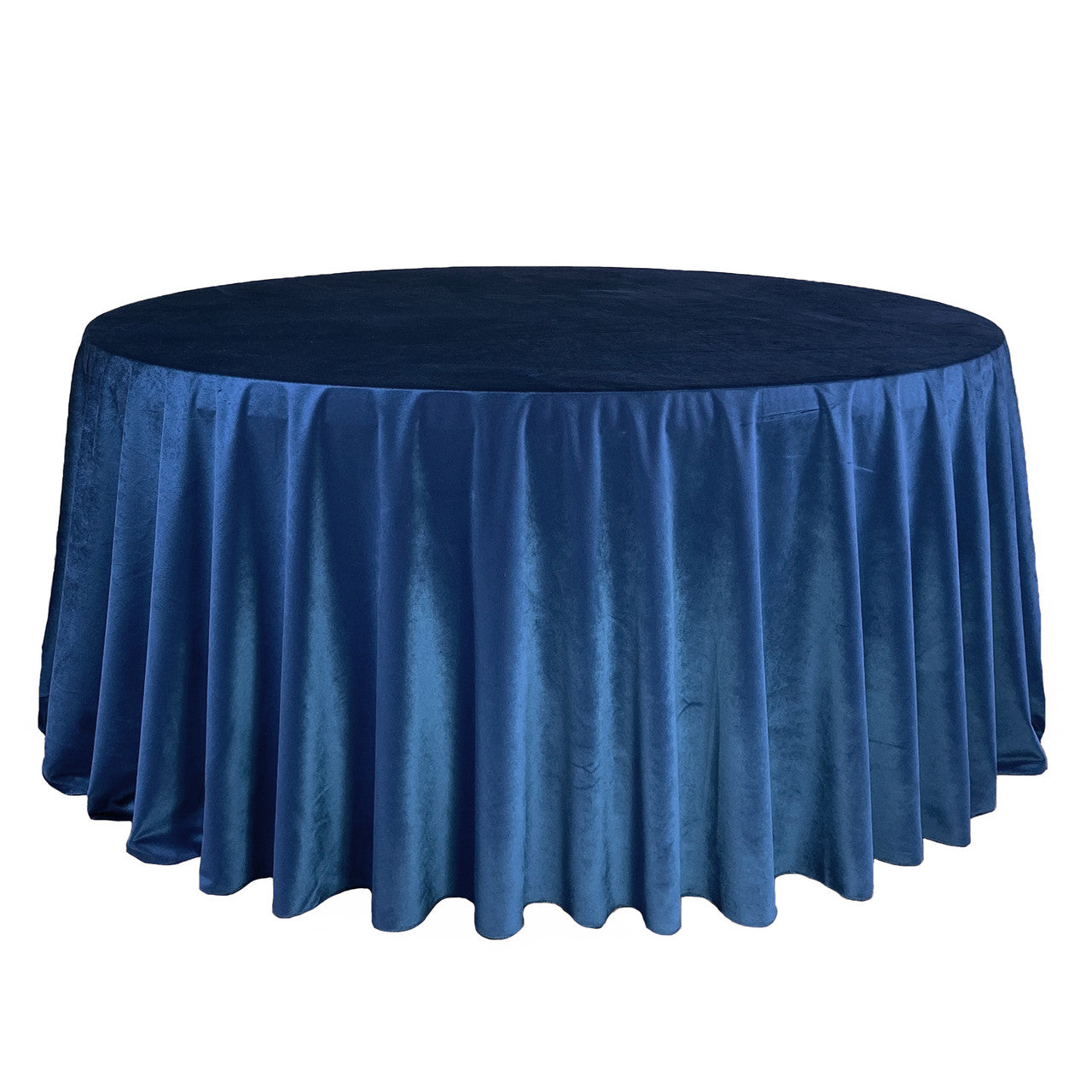132 Inch Round Velvet Tablecloth Navy Blue | Bridal Tablecloth