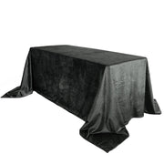90 x 132 Inch Rectangular Royal Velvet Tablecloth Black