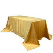 90 x 132 Inch Rectangular Royal Velvet Tablecloth Gold