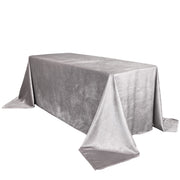 90 x 156 Inch Rectangular Royal Velvet Tablecloth Gray