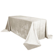 90 x 132 Inch Rectangular Royal Velvet Tablecloth Ivory