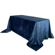 90 x 156 Inch Rectangular Royal Velvet Tablecloth Navy Blue