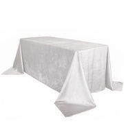 90 x 156 Inch Rectangular Royal Velvet Tablecloth White