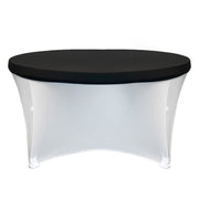 Stretch Spandex 6 ft Round Table Topper/Cap Black 