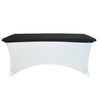 Stretch Spandex 6 ft Rectangular Table Topper/Cap Black - Bridal Tablecloth