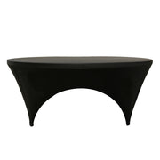 Stretch Spandex 6 ft Round Sides Open Table Covers Black