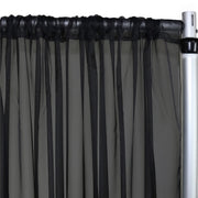 Voile Sheer Drape/Backdrop 8 ft x 116 Inches Black