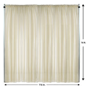 Voile Sheer Drape/Backdrop 14 ft x 116 Inches Ivory