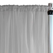 Voile Sheer Drape/Backdrop 14 ft x 116 Inches Silver