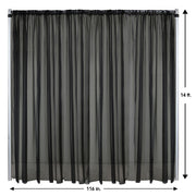 Voile Sheer Drape/Backdrop 14 ft x 116 Inches Black