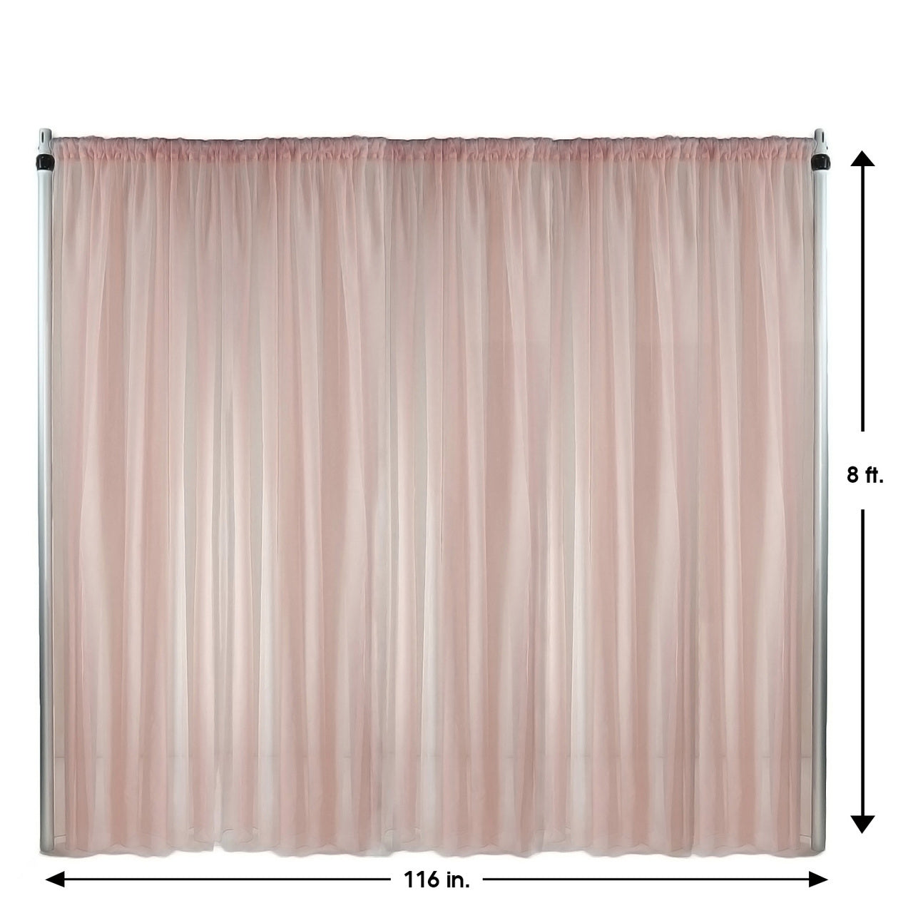 Voile Sheer Drape/Backdrop 8 ft x 116 Inches Blush | Bridal Tablecloth