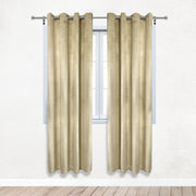 52 X 84 Inch Velvet Curtains with Grommets Beige - 2 Panels - Bridal Tablecloth