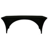 Stretch Spandex 8 Ft Open Sides Rectangular Table Cover Black