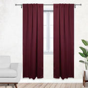 52 X 95 Inch Blackout Polyester Curtains with Rod Pocket Burgundy - 2 Panels - Bridal Tablecloth