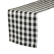 14 x 108 Inch Polyester Table Runner Checkered Black