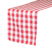 14 x 108 inch Polyester Table Runner Checkered Red