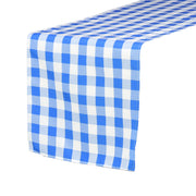 14 x 108 inch Polyester Table Runner Checkered Royal Blue