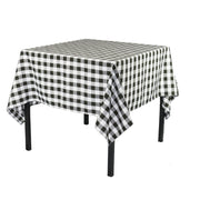 60 x 60 inch Polyester Square Tablecloth Checkered Black