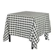 72 x 72 inch Polyester Square Tablecloth Checkered Black