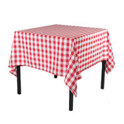 60 x 60 inch Polyester Square Tablecloth Checkered Red