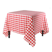 90 x 90 inch Polyester Square Tablecloth Checkered Red