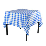 60 x 60 inch Polyester Square Tablecloth Checkered Royal Blue