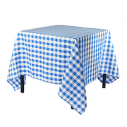 84 x 84 inch Polyester Square Tablecloth Checkered Royal Blue
