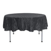 90 Inch Round Crinkle Taffeta Tablecloth Black - Bridal Tablecloth