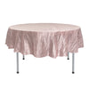 90 Inch Round Crinkle Taffeta Tablecloth Blush - Bridal Tablecloth