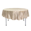 90 Inch Round Crinkle Taffeta Tablecloth Champagne - Bridal Tablecloth