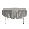 90 Inch Round Crinkle Taffeta Tablecloth Dark Silver - Bridal Tablecloth