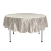 90 Inch Round Crinkle Taffeta Tablecloth Ivory - Bridal Tablecloth