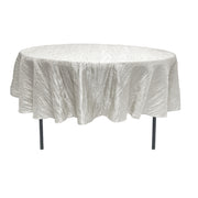 90 Inch Round Crinkle Taffeta Tablecloth White - Bridal Tablecloth