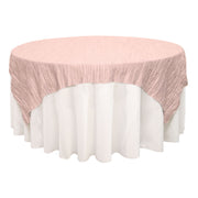 72 inch Square Crinkle Taffeta Table Overlays Blush